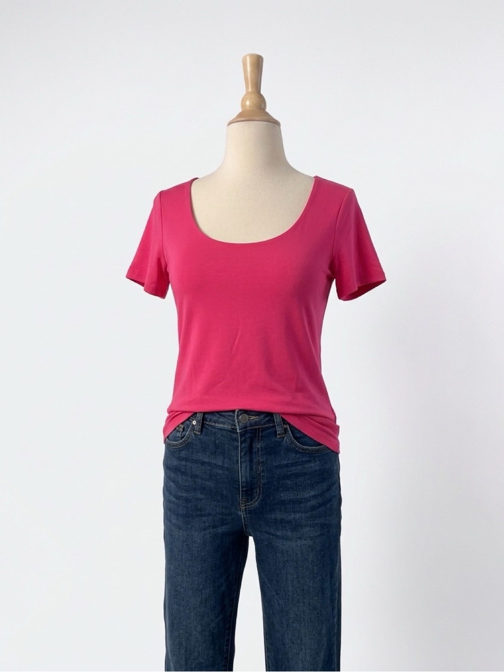 Suzy Shier Hot Pink Stretch Scoop Neck Top – XL